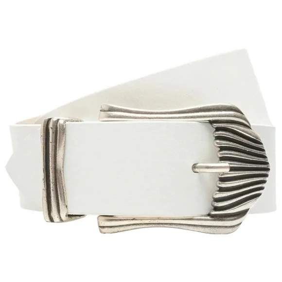 IRO Paris Hecate white silver buckle Italian leather belt Vintage Belts w/ USMECO Paris Buckle | White Leather | Size  main image 4